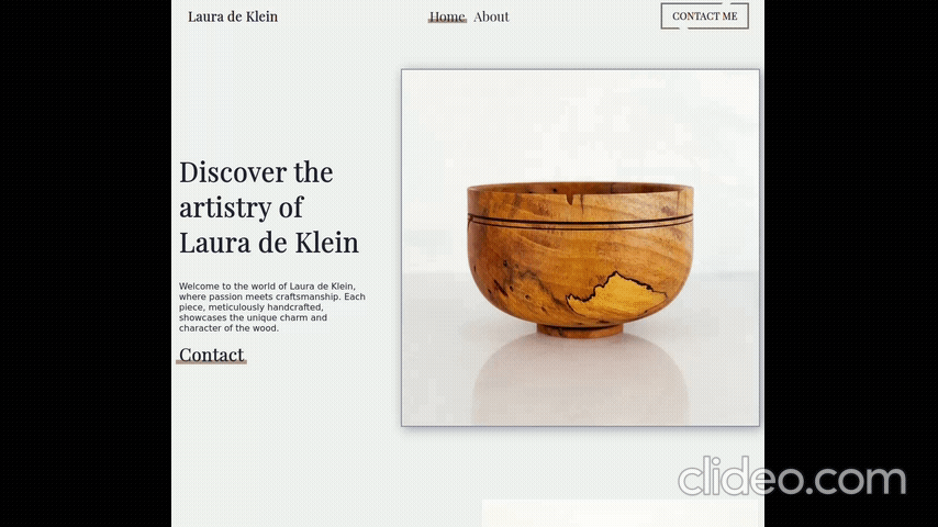 A animated gif displaying a website designed and developed by Cai